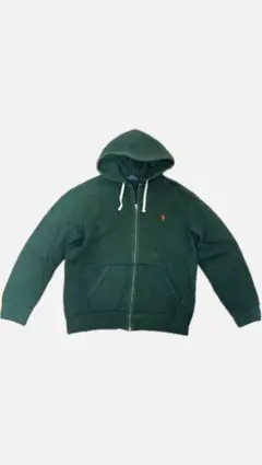 古着　Polo Ralph Lauren ジップパーカーグリーン　Ｌサイズ