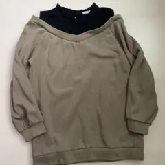 オフショルダー ベージュ トップス M 24時間以内