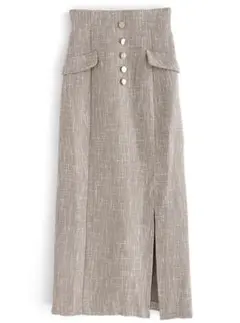 アソートボタンツイードナロースカート GRL