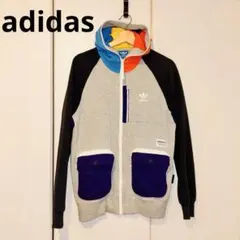 adidas アディダス　マルチカラー パーカー ジップアップ