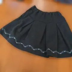 マザウェイズ キッズ スカート ブラック 花柄刺繍