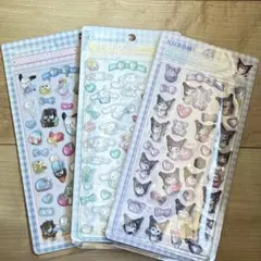 立体シールサンリオ 3種セット　はぴたんぶい　シナモロール　クロミ