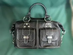 rafē NEWYORK レザー ハンドバッグ 黒 2ポケット ショルダー