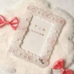 トレカケース ホイップデコ B8硬質カードケース 白 ピンク リボン 推し活