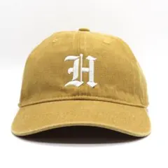 新品 オリジナル 刺繍 ベースボール キャップ イニシャル 英文字 ロゴ H 黄