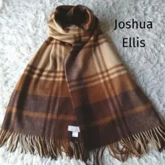 ジョシュアエリス　カシミヤ100%大判　ストール　ベージュ/ブラウン系