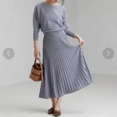 [手洗い可能] FFC フィット＆フレア ニット ワンピース