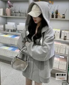 shein シーイン　グレー　パーカー　秋冬用