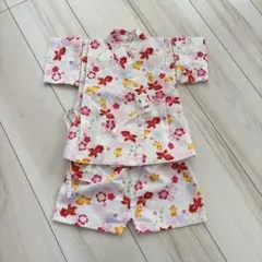 花柄　甚平　80cm 夏　ベビー　浴衣　くろわっさんすべべ