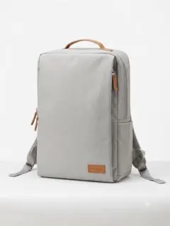 新品Crocodile リュック ベージュ系 ポリエステル×牛革 タグ付き 
