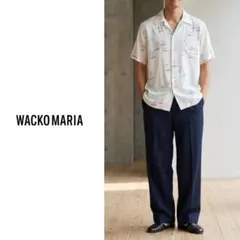 WACKO MARIA ワコマリア レーヨン アロハシャツ M 白 開襟 半袖のサムネイル