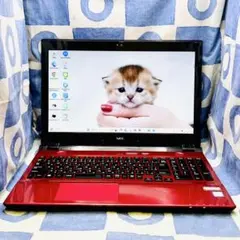 綺麗ブルーレイ☆快適SSD☆大人気赤ノートパソコン♪カメラ付！Windows11