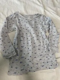 長袖カットソー 110cm グレー 小花柄