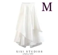 スカッツ　キュロットスカート　アシンメトリー　ホワイト　M 　263-7