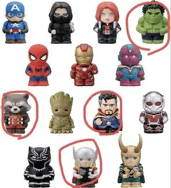 マーベルソフビパペットマスコットセット　ブラックパンサー　キーホルダーのサムネイル