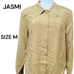 JASMI SILK シルク100％ ベージュシャツ Mサイズ 上品長袖