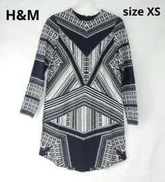 H&M 幾何学模様 ミニワンピース XS 未使用 汚れ