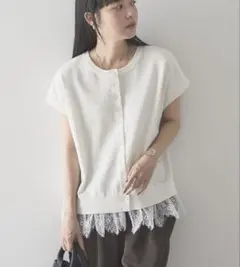 【前後2WAY・UVカット・抗菌防臭】裾レースベストのサムネイル