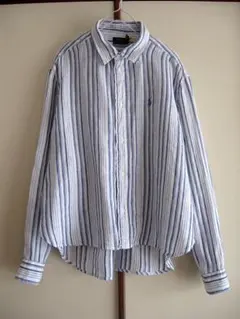 ポロラルフローレン リネンストライプシャツブラウス