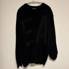 EMPORIO ARMANI ブラックニット ストライプ