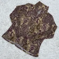 【ミカレディ】（M） 長袖 シャツ ブラウス 花柄 婦人