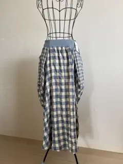 AS KNOW AS 2WAYチェック柄ロングスカート