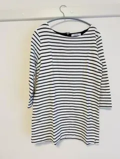 ボーダーロング丈トップス M