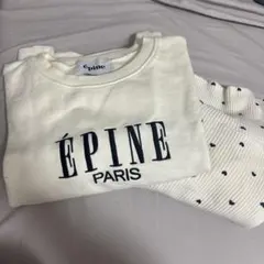 Épine まとめ売り ホワイトトレーナー 刺繍ロゴ入り ハートトレーナーニット