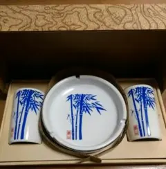 【新品訳あり】ダイヤモンドチャイナ 灰皿&湯呑み2個 セット 新品未使用