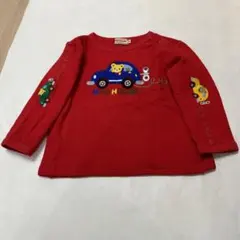 ミキハウス くるま　トレーナー　赤