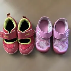 asicsとNew Balanceのベビーシューズセット