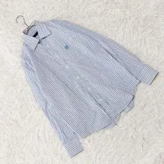 《ダックス》 (M) ストライプシャツ ボタンダウン 日本製 綿 カジュアル