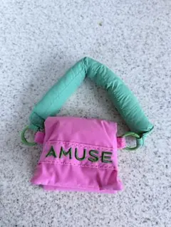 AMUSE ナイロンポーチ ピンク グリーン