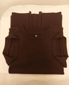 UNIQLOユニクロ エアリズム半袖Tシャツ ブラウン L