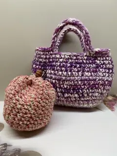 かぎ針編みミニバッグと巾着