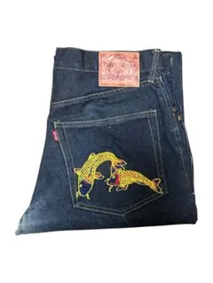 evisu 和柄刺繍 ダークブルーデニム - メルカリ