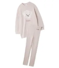 ジェラートピケ メレンゲDOGミニワンピース+リブレギンスセット【マルチーズ】