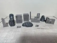 ウルトラマン　アルティメットルミナス　建物と岩　ユニット2個　乗り物付き☆