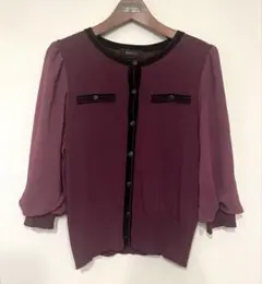 リフレクト　バイカラーカーディガン　9号　日本製