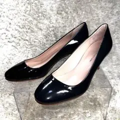 極美品　FABIO RUSCONIエナメル パンプス 中ヒール 22cm