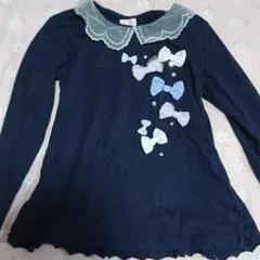 美品⭐メゾピアノ ネイビートップス140センチ