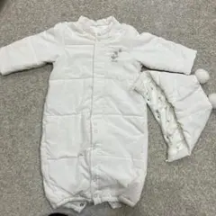 CELEC ホワイト アウター 帽子付き　50cm〜80cm 3〜11㎏