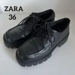 ZARA ブラック 厚底ローファー