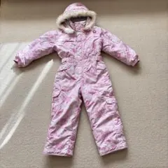 CCLTEAM ピンク 雪の結晶 スキーウェア 120〜130 キッズ　つなぎ