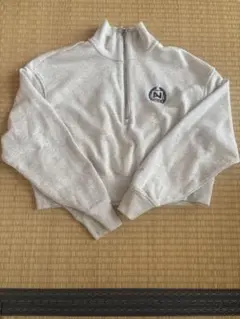 【NIKE】ハーフジップ クロップド スウェット グレー　　Mのサムネイル