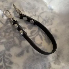 未使用品　ロンシャン　ストラップ　レザー　黒