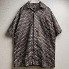ボックス◎】00s old ドット柄 リネン×コットン 開襟 S/S シャツ