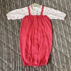 【美品】MIKIHOUSE 長袖ロンパース 2WAY 花柄 新生児 60cm