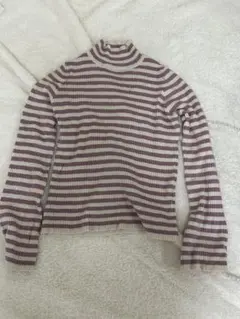 ストライプ タートルネックニット 長袖 GRL