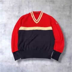70s 80s FILA イタリア製 Vネック ニット セーター ヴィンテージ